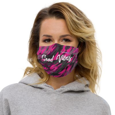 Good Vibes Pink and Black Face Cover